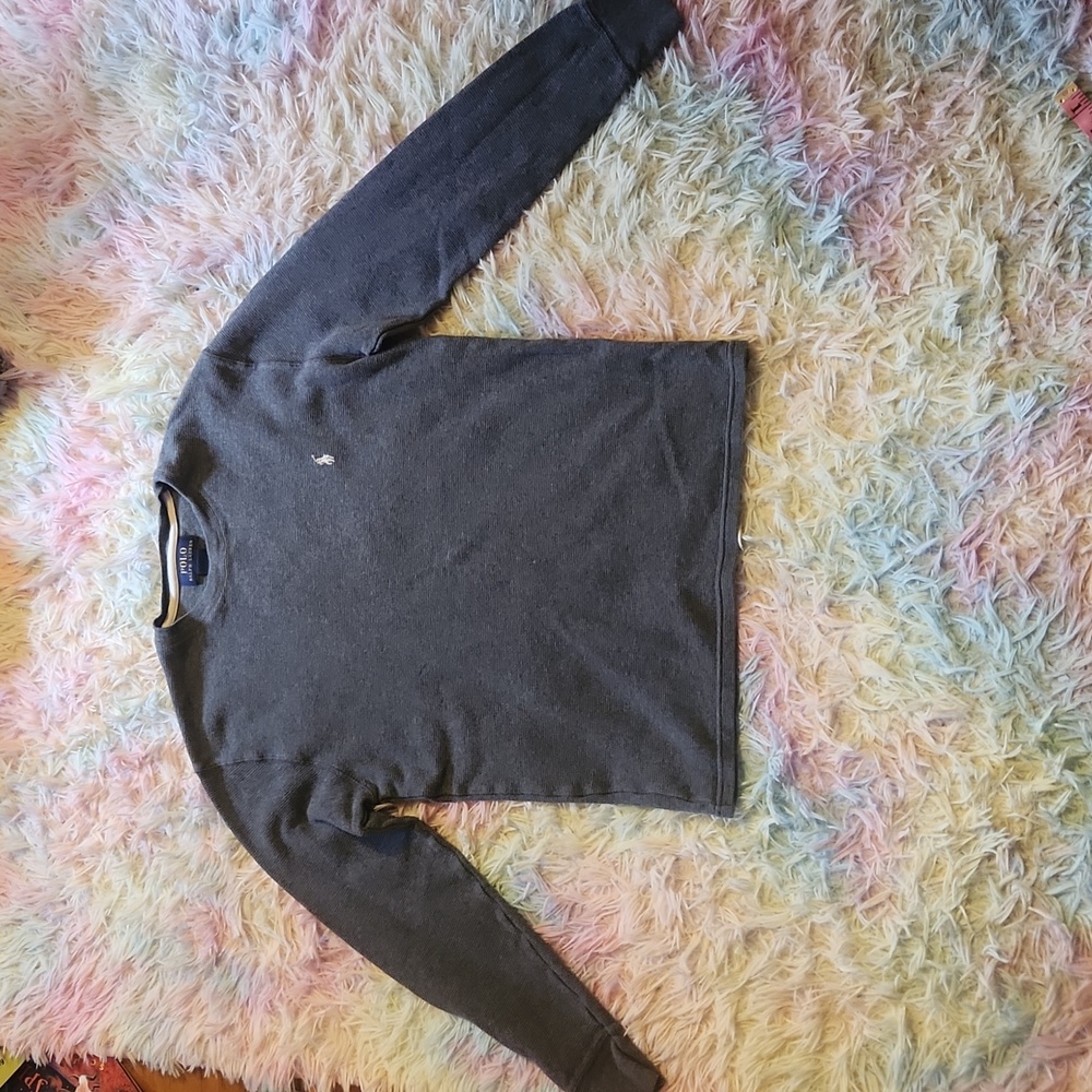 POLO Ralph Lauren grey cotton long sleeved thermal shirt size small